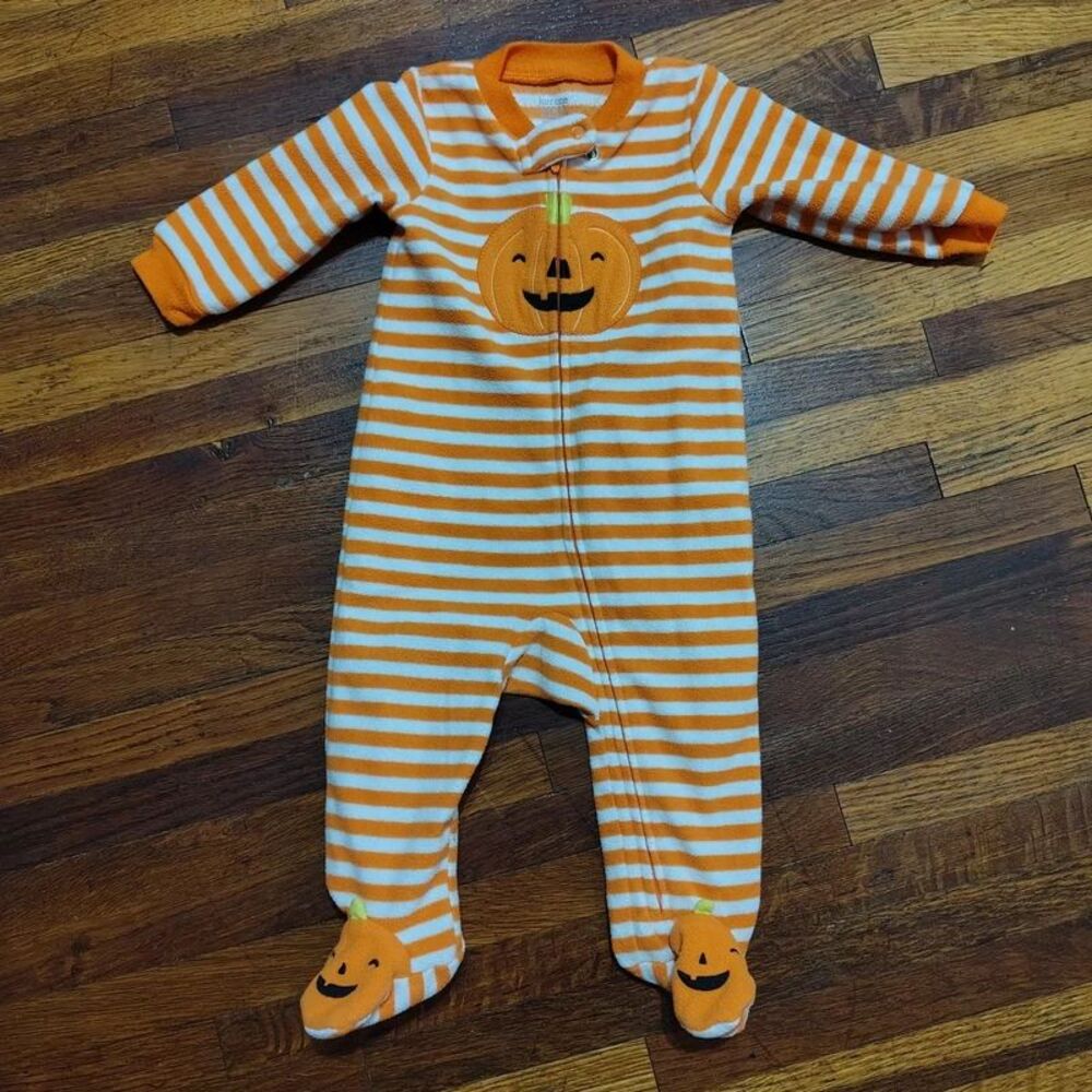 Halloween pumpkin baby pajamas